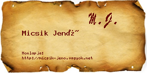 Micsik Jenő névjegykártya