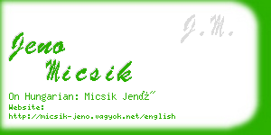 jeno micsik business card